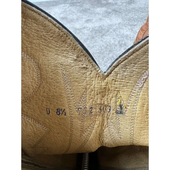 Vintage men's Boots Cowtown Brown Leather Cowboy Boots Vintage Mens‎ Sz 8.5 D