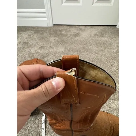 Vintage men's Boots Cowtown Brown Leather Cowboy Boots Vintage Mens‎ Sz 8.5 D