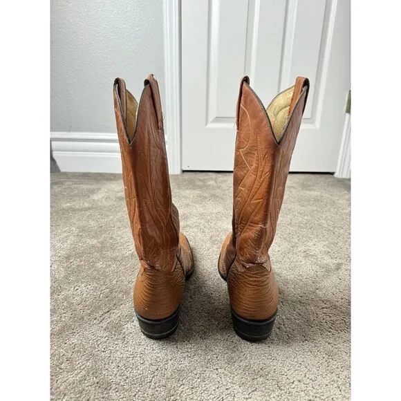 Vintage men's Boots Cowtown Brown Leather Cowboy Boots Vintage Mens‎ Sz 8.5 D