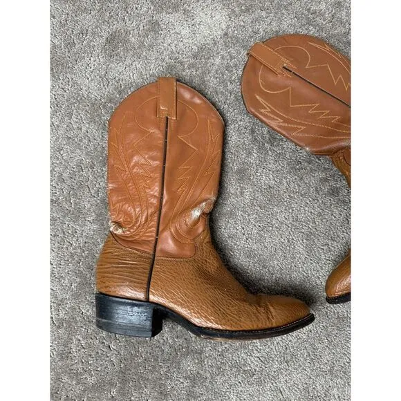 Vintage men's Boots Cowtown Brown Leather Cowboy Boots Vintage Mens‎ Sz 8.5 D