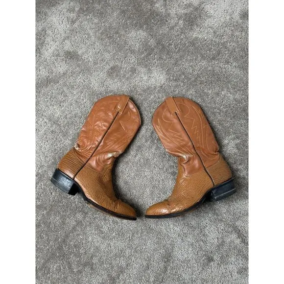 Vintage men's Boots Cowtown Brown Leather Cowboy Boots Vintage Mens‎ Sz 8.5 D