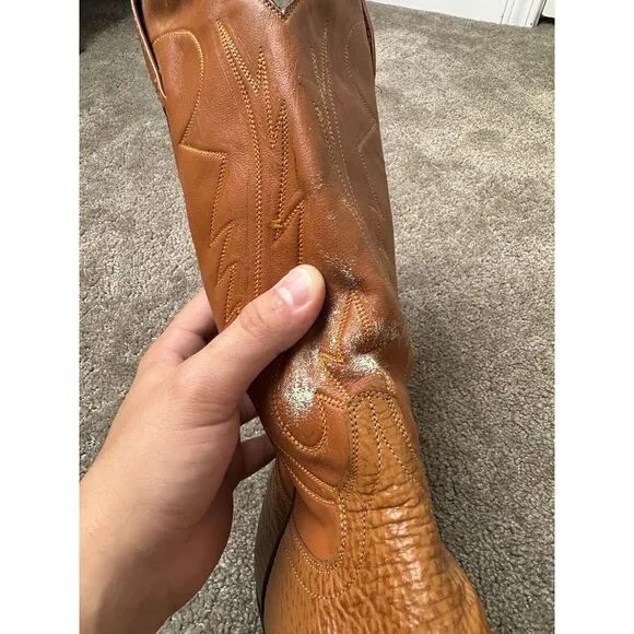 Vintage men's Boots Cowtown Brown Leather Cowboy Boots Vintage Mens‎ Sz 8.5 D