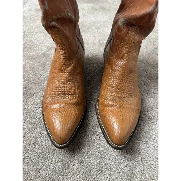 Vintage men's Boots Cowtown Brown Leather Cowboy Boots Vintage Mens‎ Sz 8.5 D