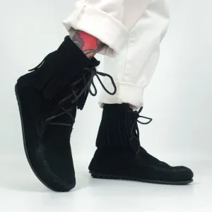 Vintage Minnetonka Fringed Lace-Up Suede Moccasin Boots