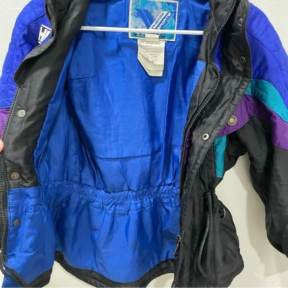 Vintage Phenix Kid's Size 8 Snowsuit Set Coat &amp; Snow Bibs/Overalls Black Blue