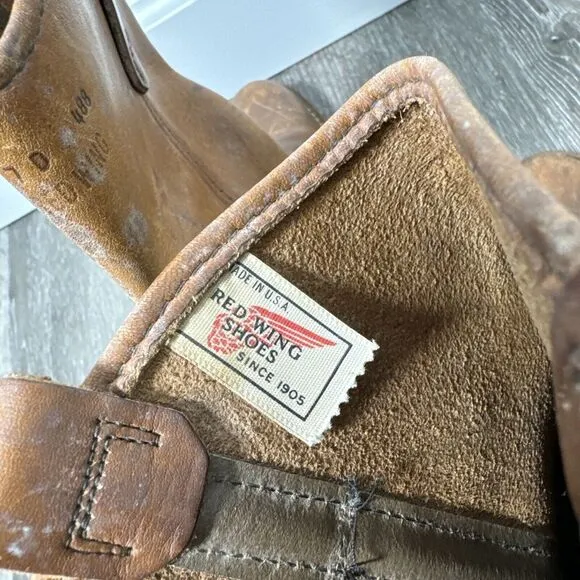 Vintage Red Wing Pecos Boots 488 Light Brown Leather Men's Size 7 D