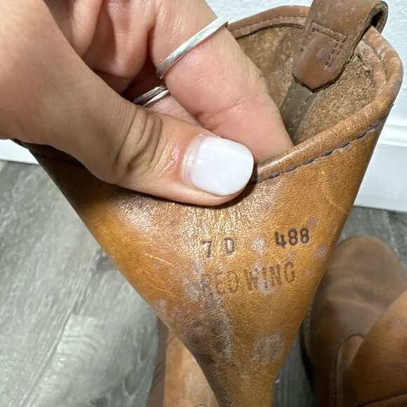 Vintage Red Wing Pecos Boots 488 Light Brown Leather Men's Size 7 D
