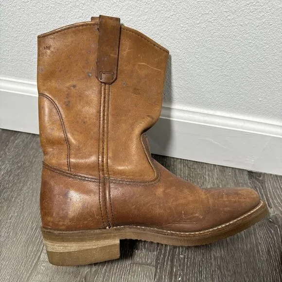 Vintage Red Wing Pecos Boots 488 Light Brown Leather Men's Size 7 D
