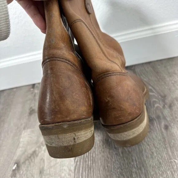 Vintage Red Wing Pecos Boots 488 Light Brown Leather Men's Size 7 D