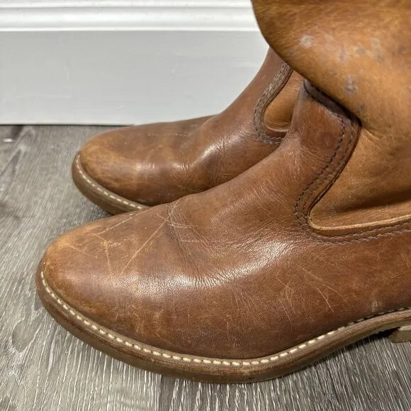 Vintage Red Wing Pecos Boots 488 Light Brown Leather Men's Size 7 D