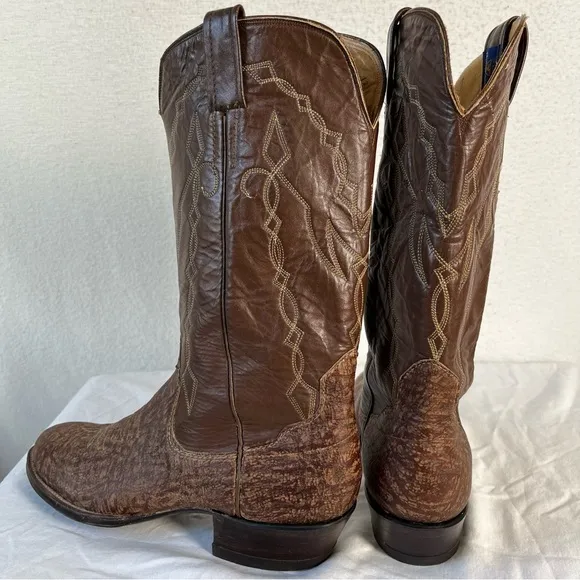 Vintage Sanders Cowboy Boots Men’s 12 A Hand Crafted Leather Western Riding Boot