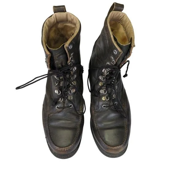 Vintage Sears Leather Boots Lace-up Combat Boots Work Men's 11 EE Wide 86135