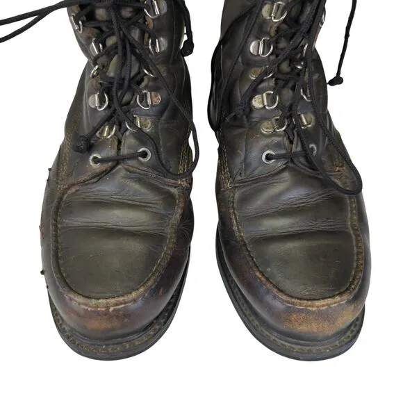 Vintage Sears Leather Boots Lace-up Combat Boots Work Men's 11 EE Wide 86135
