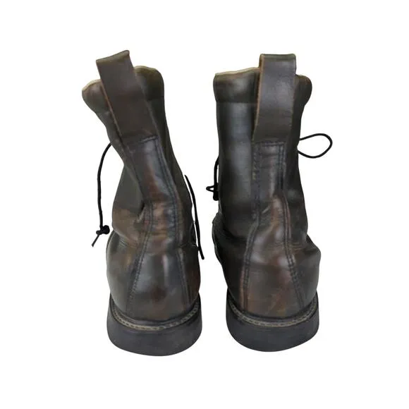 Vintage Sears Leather Boots Lace-up Combat Boots Work Men's 11 EE Wide 86135