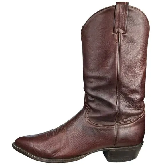 Vintage Tony Lama Women's Brown Leather Leather Cowboy Boots Size US 12 AAA