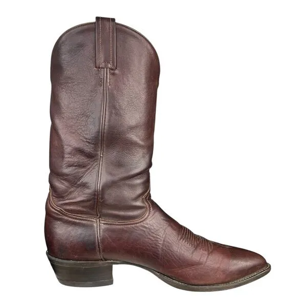 Vintage Tony Lama Women's Brown Leather Leather Cowboy Boots Size US 12 AAA