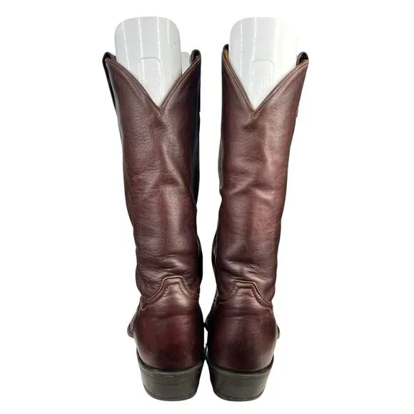 Vintage Tony Lama Women's Brown Leather Leather Cowboy Boots Size US 12 AAA