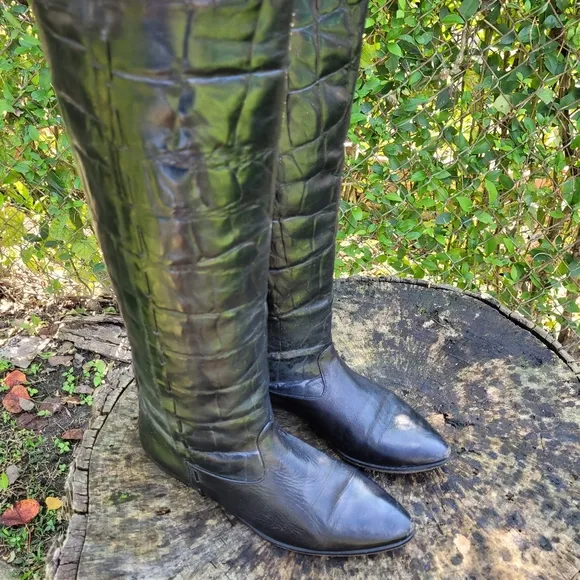 Vintage Women Riding Boots By Made In Italy Size 7.5N/Women Tall Riding Boots/ G
