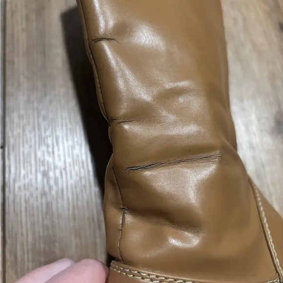 Vintage Y2K Bratz Tan Leather Chunky Heel Boots