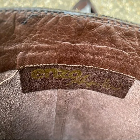 Vintage 1990’s ENZO punched wing tip western riding boots 7 two tone