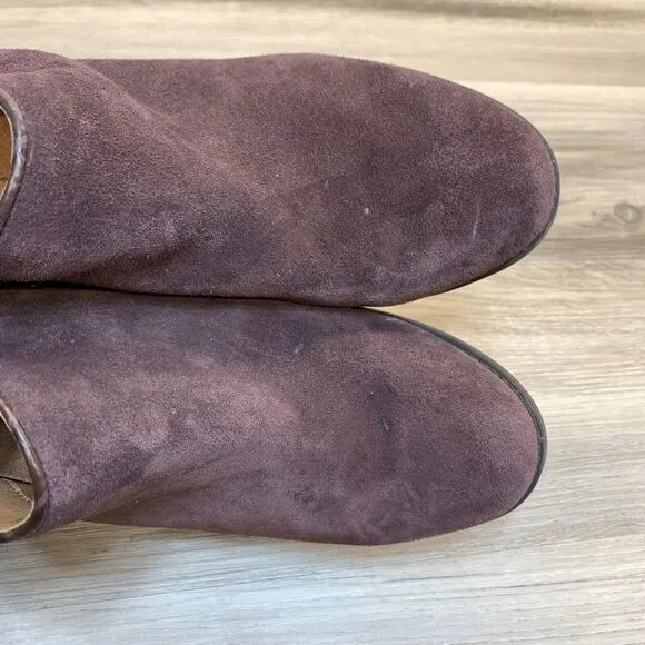 Vionic Marissa Boots Womens Size 8 Purple Suede Croc Zip Up Ankle Booties