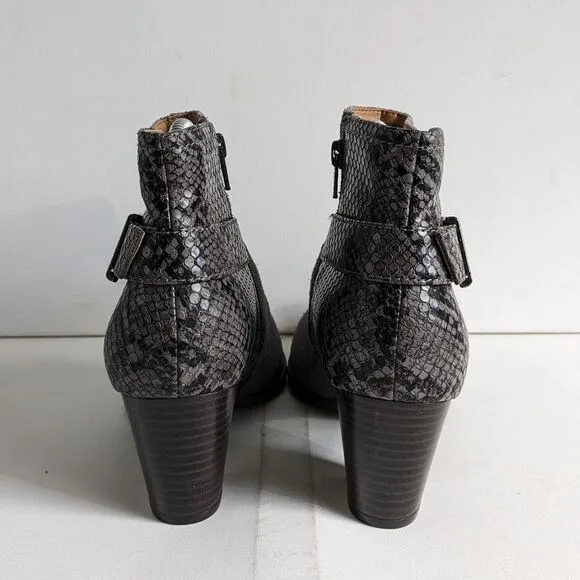 Vionic Naomi Suede Snakeskin Boots Booties Women's Size 8