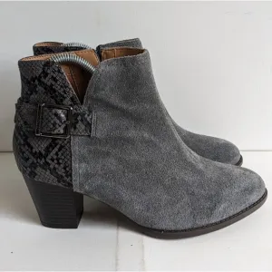 Vionic Naomi Suede Snakeskin Boots Booties Women's Size 8