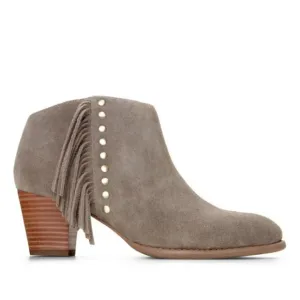 Vionic Women's Faros Fringed Bootie - Greige 322FAROS.
