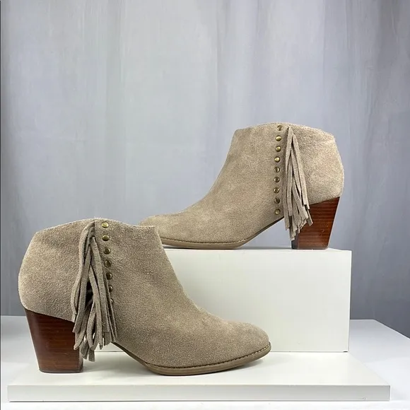 Vionic Women's Faros Fringed Bootie - Greige 322FAROS.