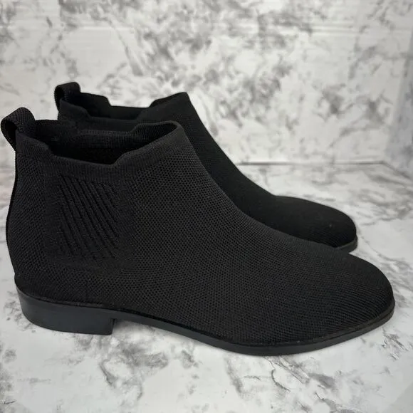 Vivaia Womens Ryan Slip-On Square-Toe Ankle Chelsea Boots Size EU 39/ US 8 Black