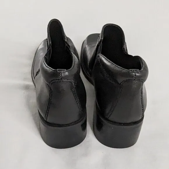 VTG Chunky Block Heel Black Platform Ankle Boots