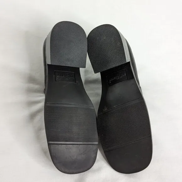 VTG Chunky Block Heel Black Platform Ankle Boots