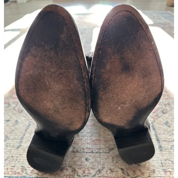 Vtg J Chisholm Mens 9.5EE Mexico Made Brown Leather Cowboy Boots