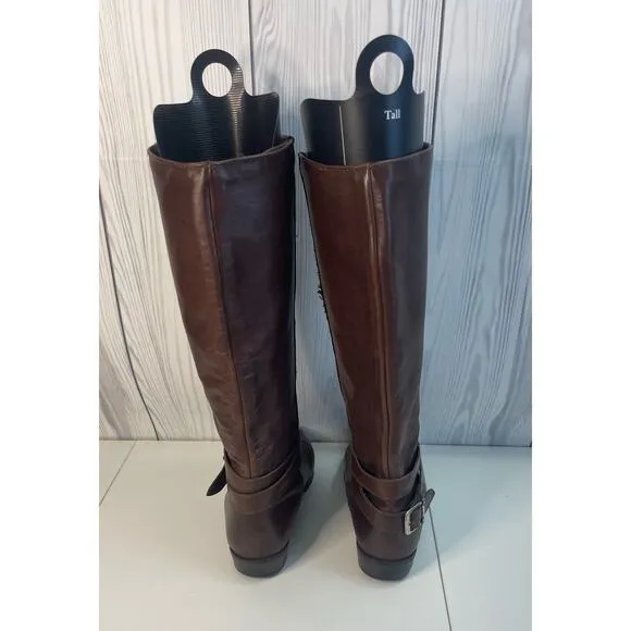 VTG Santana Canada Burgundy Brown Leather Riding Boots Winter Women's Size 8.5