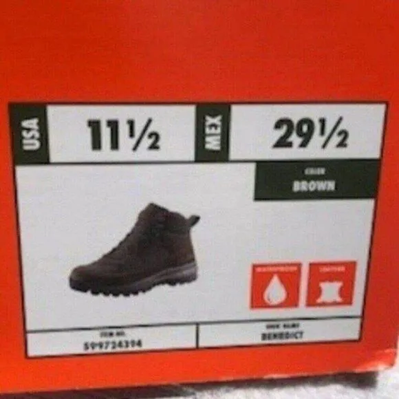 Waterproof Hiker Boots . Size 11 1/2 . Benedict . Ozark Trail . New in Box