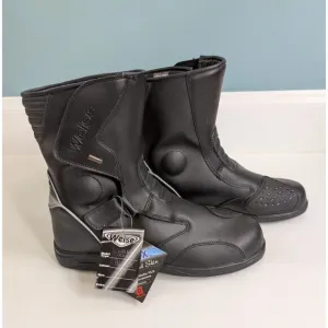 Weise Men's Leather Motorcycle Boots Black Size 14 Waterproof BNWT