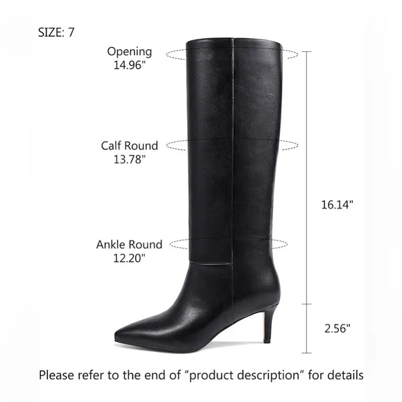 😍wetkiss Knee High Boots with Kitten Heel and Pointed Toe Design Classic …