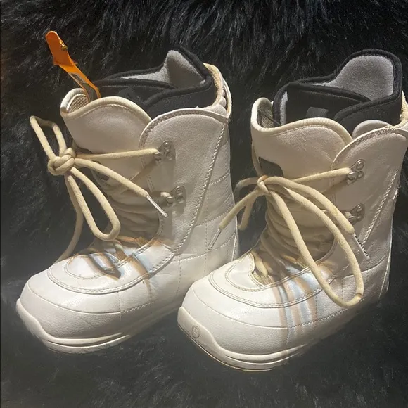 White and Tan High-Top‎ Rain &amp; Snow Boots