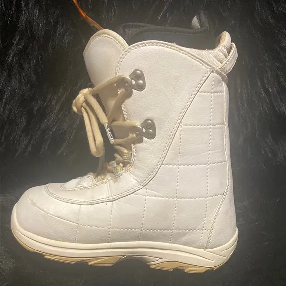 White and Tan High-Top‎ Rain &amp; Snow Boots