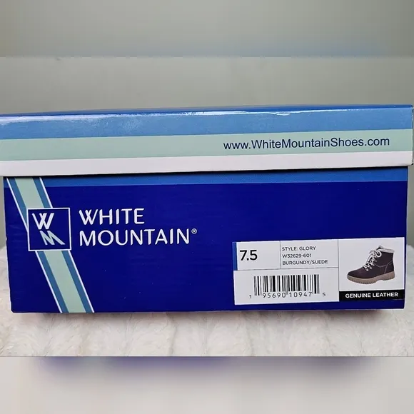 White Mountain Glory Womens Suede Ankle Combat &amp; Laceup Boots BURGUNDY 7.5/38EU