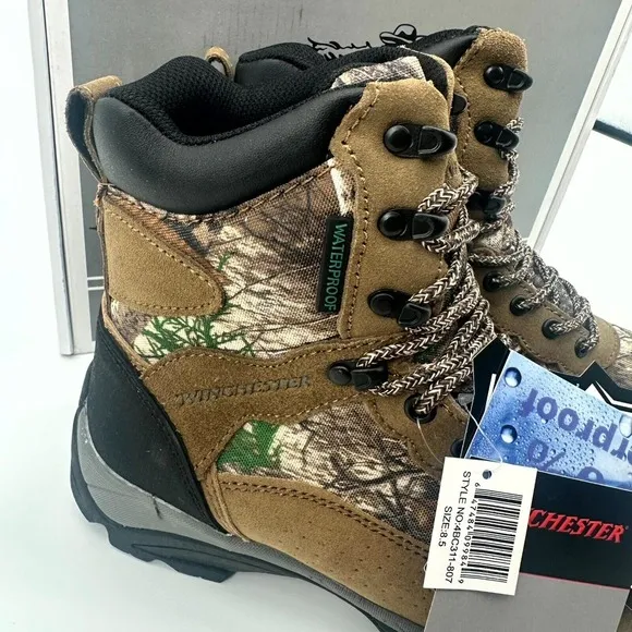 Winchester Bobbcat Hunting Boots Mens 8.5 Multi Camo Edge Waterproof 4BC311-807‎
