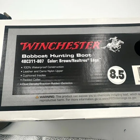 Winchester Bobbcat Hunting Boots Mens 8.5 Multi Camo Edge Waterproof 4BC311-807‎
