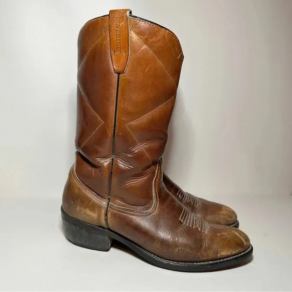 Wolverine 1965 Mens 9.5B Insulated Cowboy Boots Vintage Brown Leather Western