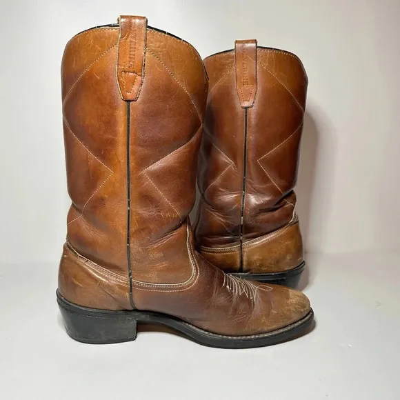 Wolverine 1965 Mens 9.5B Insulated Cowboy Boots Vintage Brown Leather Western