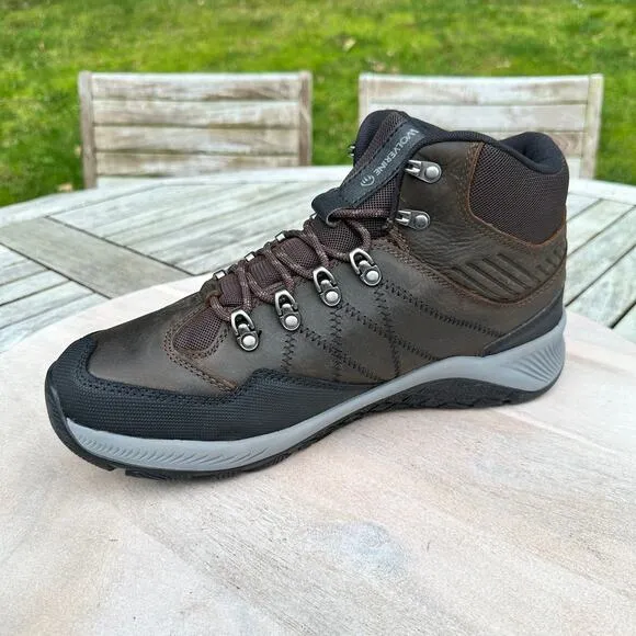 Wolverine Luton Hiker Waterproof Mid Mens Size 12 Brown Leather Hiking Boots New