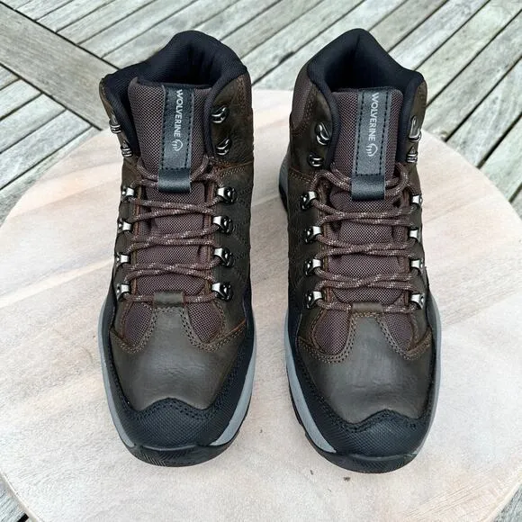Wolverine Luton Hiker Waterproof Mid Mens Size 12 Brown Leather Hiking Boots New