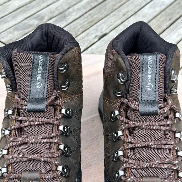 Wolverine Luton Hiker Waterproof Mid Mens Size 12 Brown Leather Hiking Boots New