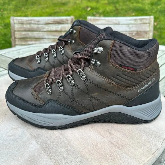 Wolverine Luton Hiker Waterproof Mid Mens Size 12 Brown Leather Hiking Boots New