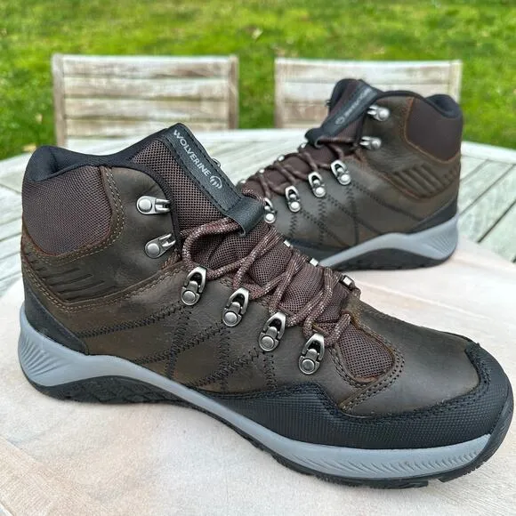 Wolverine Luton Hiker Waterproof Mid Mens Size 12 Brown Leather Hiking Boots New