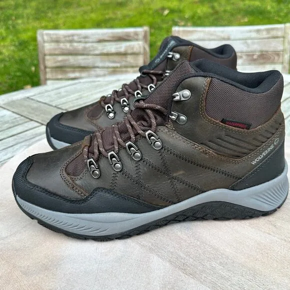 Wolverine Luton Hiker Waterproof Mid Mens Size 12 Brown Leather Hiking Boots New